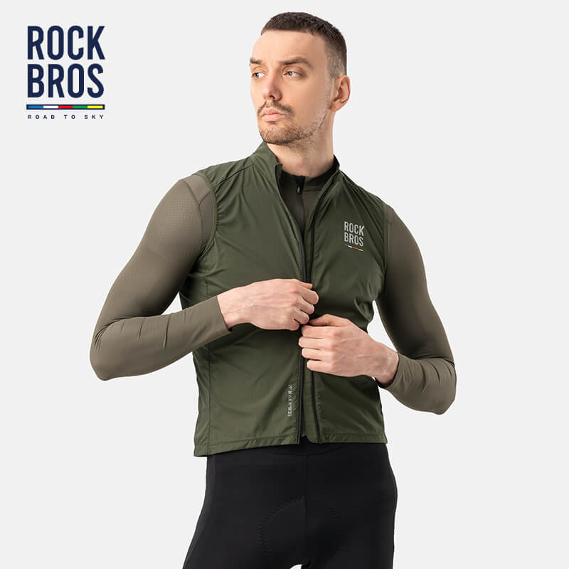 ROCKBROS Men¡¯s Summer Cycling Vest - Lightweight Windproof Gilet with UV Protection