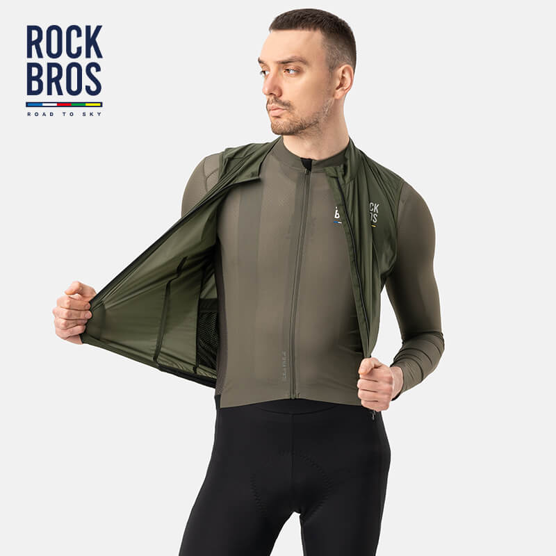 ROCKBROS Men¡¯s Summer Cycling Vest - Lightweight Windproof Gilet with UV Protection