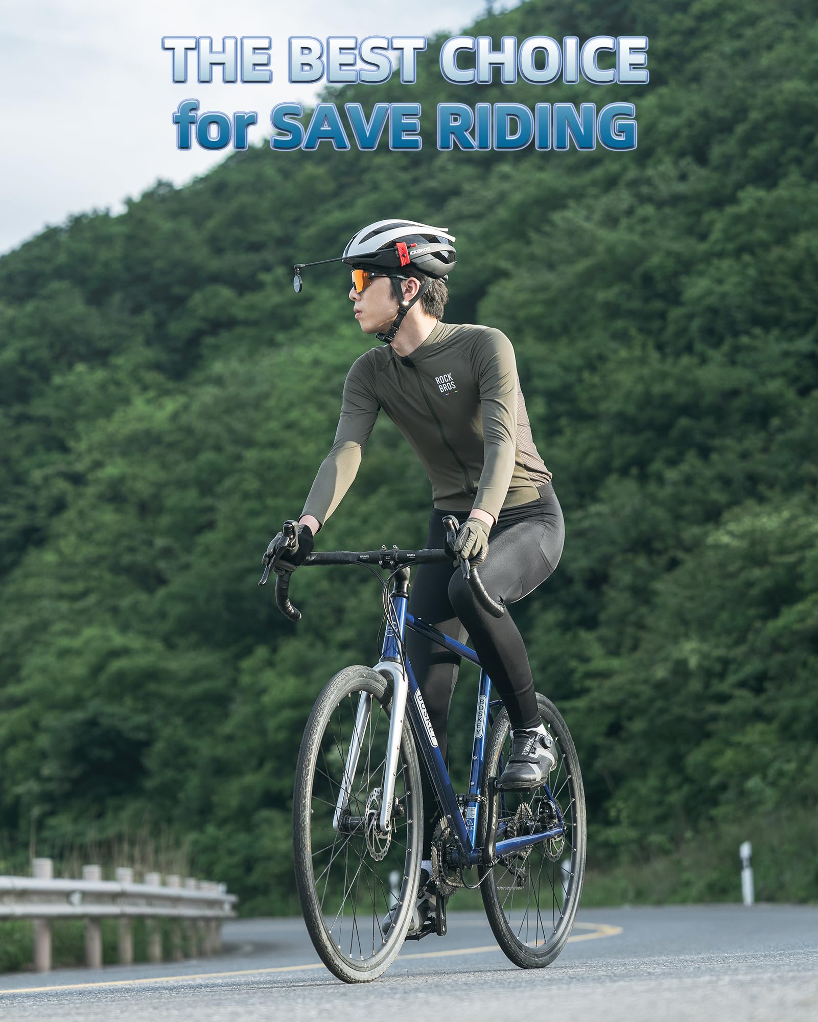 ROCKBROS Bike Helmet Mirror Detachable Fixing Way ycling Mirror - ROCKBROS