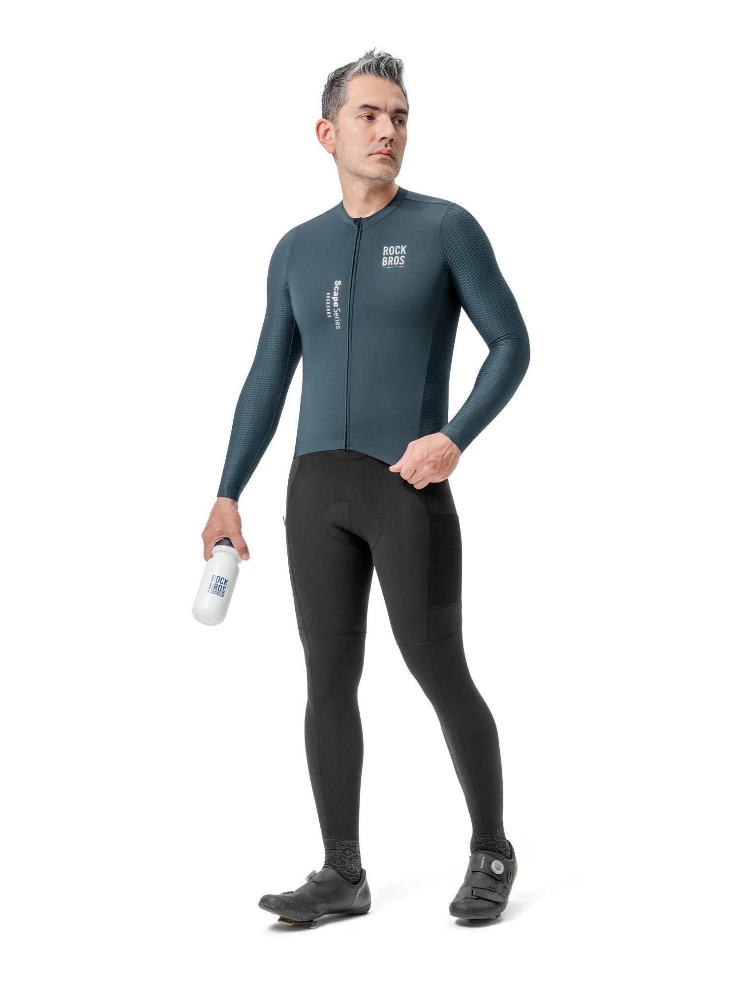 Road To Sky – Men’s Grey Long-Sleeve Cycling Jersey