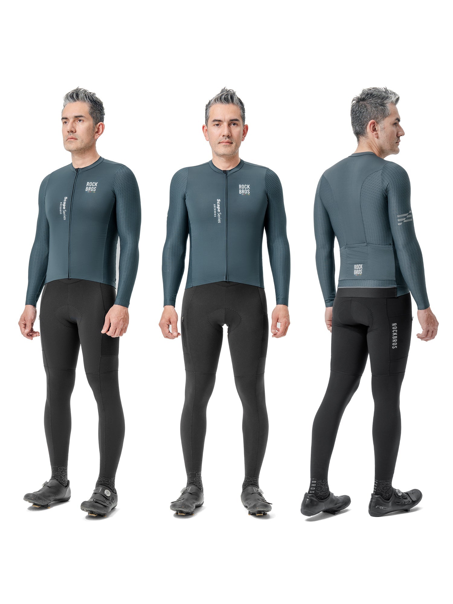 Road To Sky – Men’s Grey Long-Sleeve Cycling Jersey