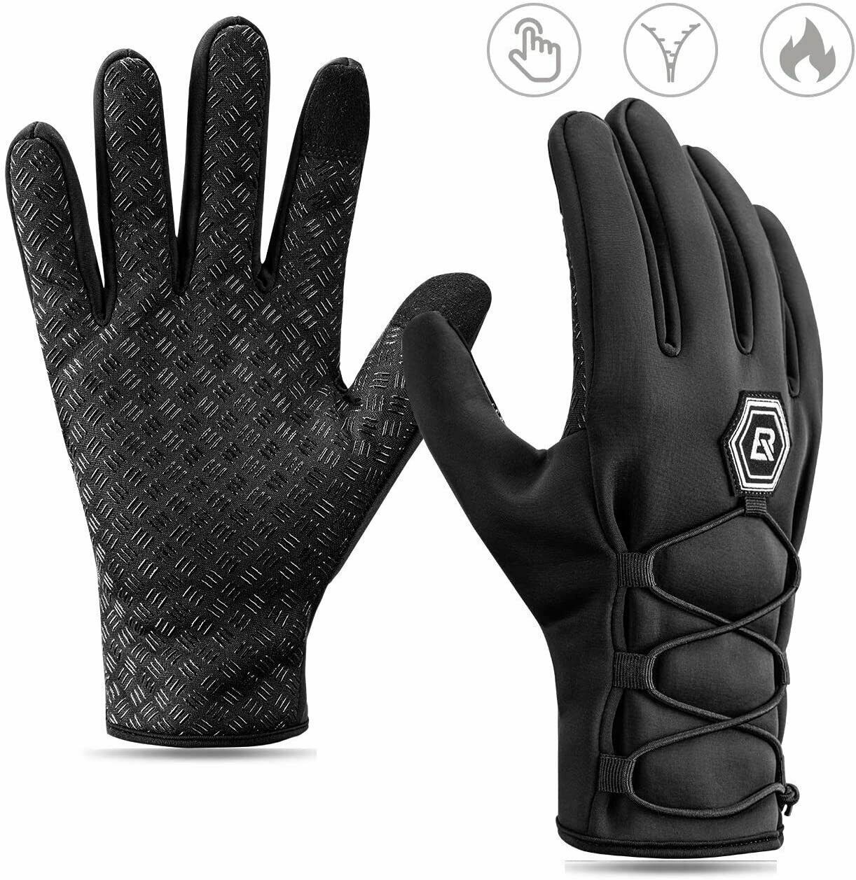 ROCKBROS Cycling Bike Gloves Winter Warm Mittens Touch Screen Windproof Waterproof - ROCKBROSUSA