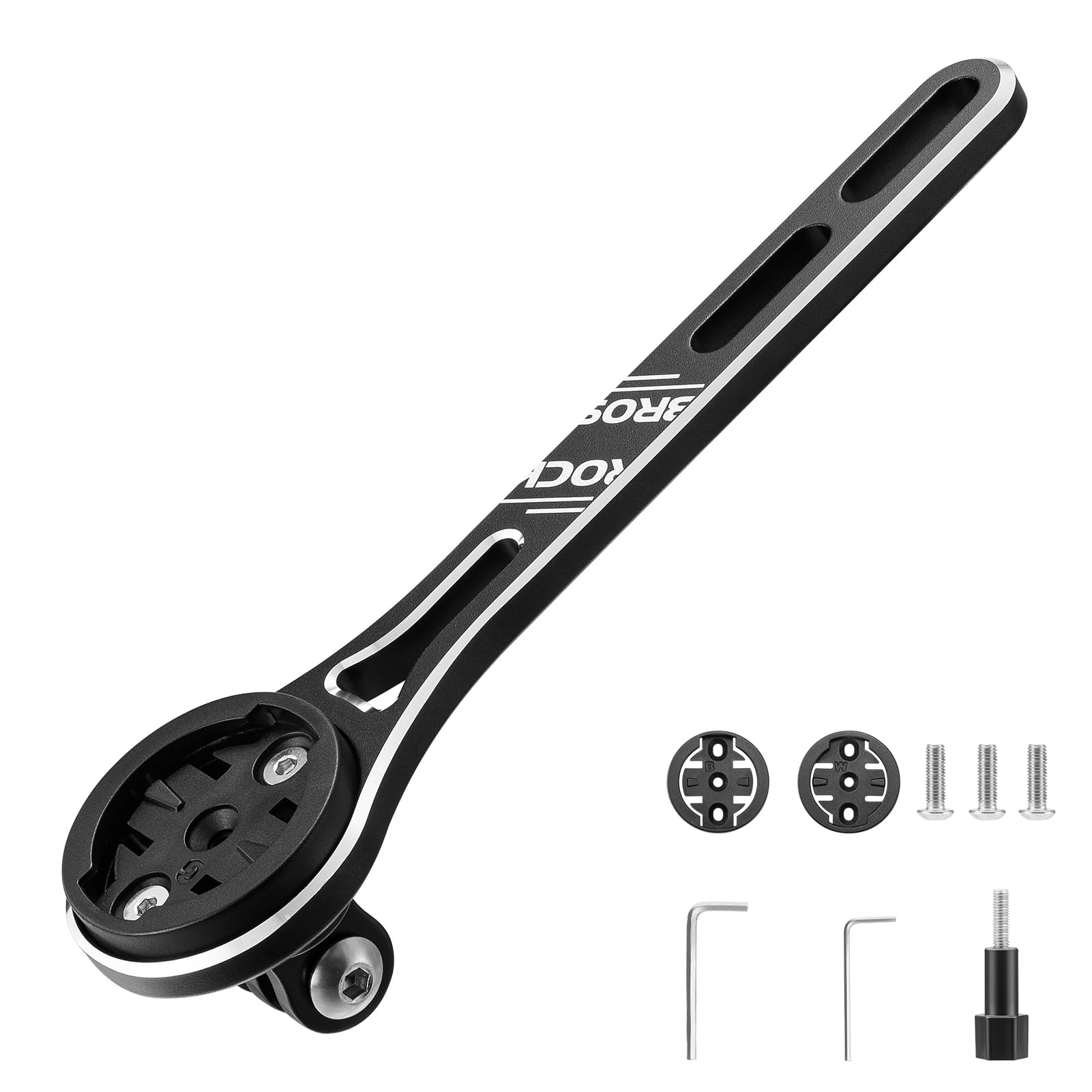 ROCKBROS Bike Aluminum Computer Mount compatible with Garmin, Wahoo, Bryton, and GoPro - ROCKBROS#color_small logo