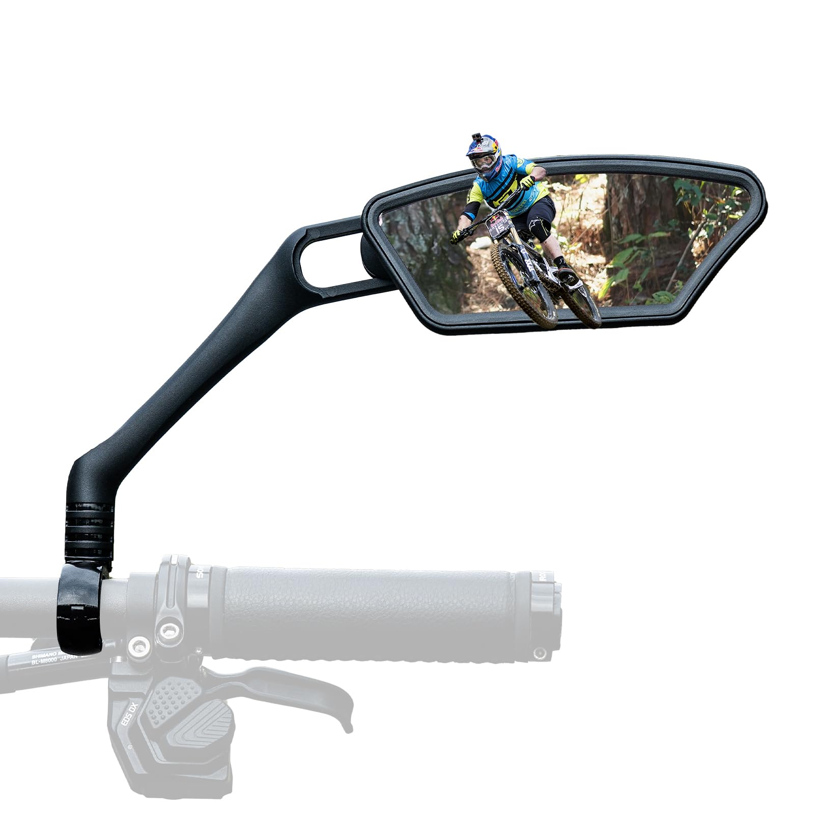 ROCKBROS HD Blast-Resistant Bike Mirror Adjustable Handlebar Mount 21-26mm - ROCKBROS