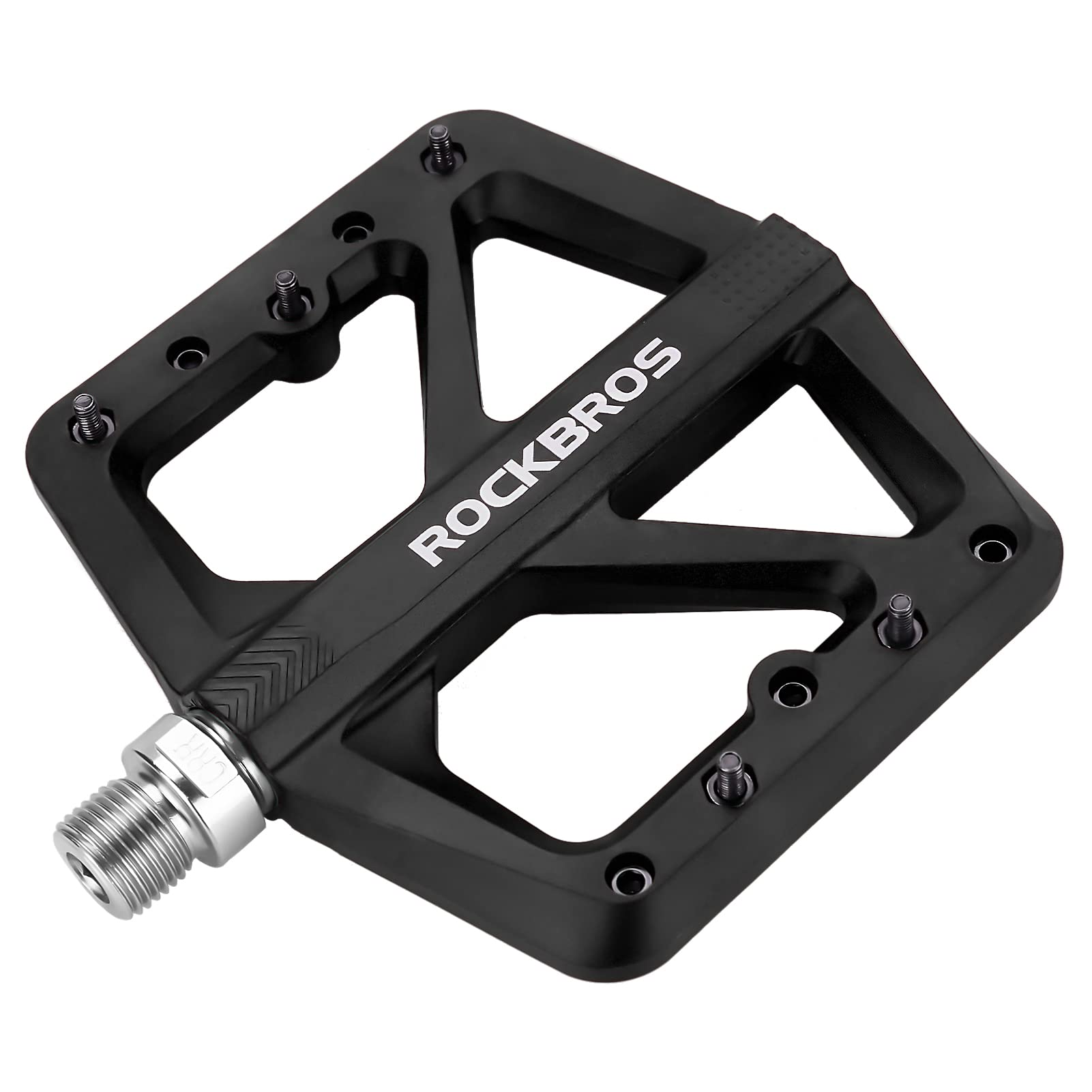 bicycle pedal bearing ROCKBROS Mountain Bike Pedals Lightweight Nylon DU Bearing 9/16" MTB Flat Bike Pedals, Black