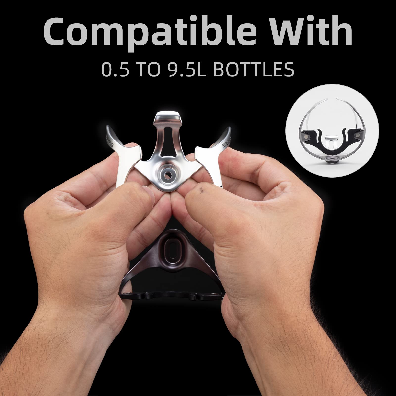 ROCKBROS Lightweight Aluminum Bike Water Bottle Cage Secure Adjustable Holder for Cycling