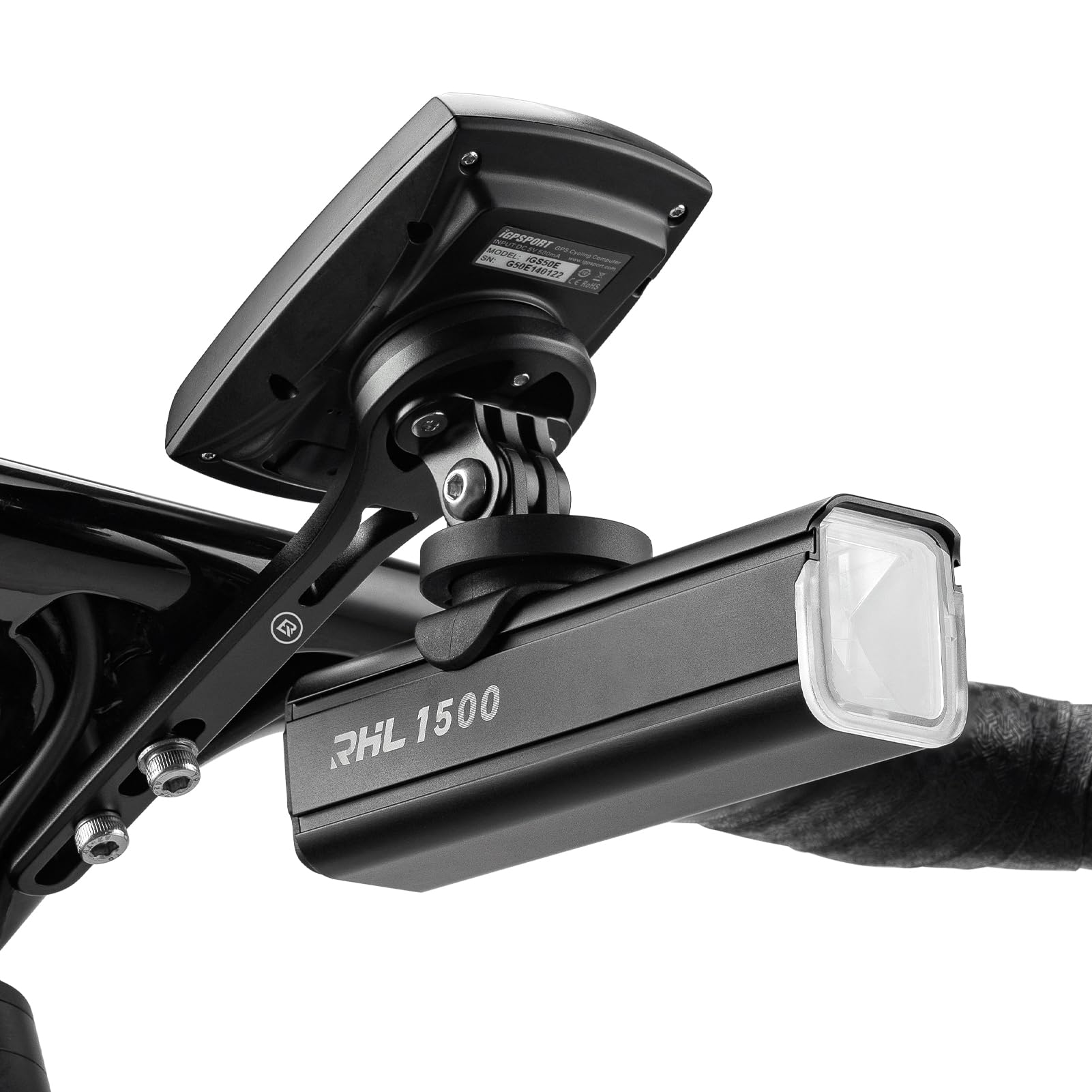 ROCKBROS Bike Aluminum Computer Mount compatible with Garmin, Wahoo, Bryton, and GoPro - ROCKBROS#color_Small Logo