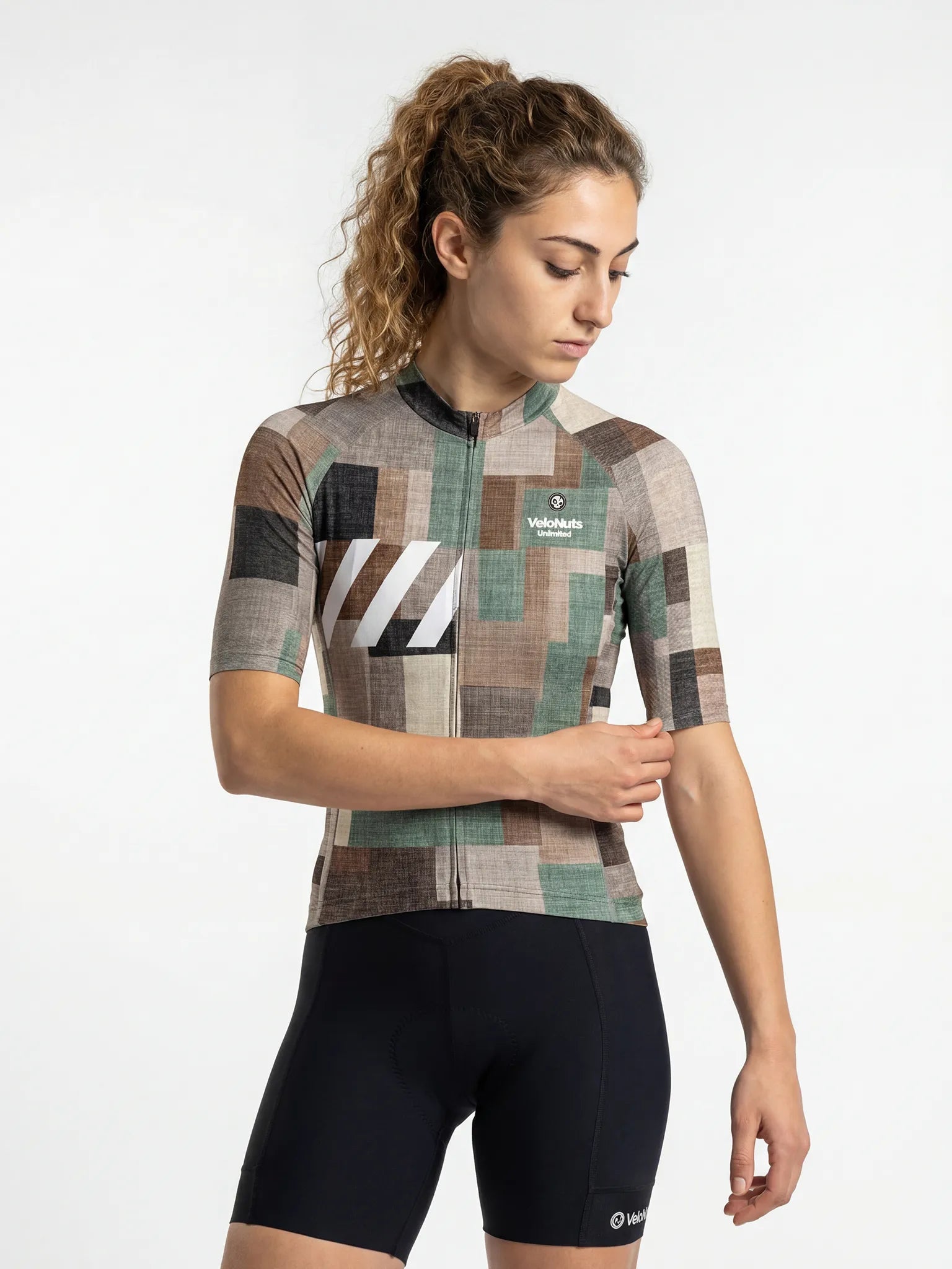 Women's Cycling Jersey Terrain Blocks#Type_Linen Patchwork