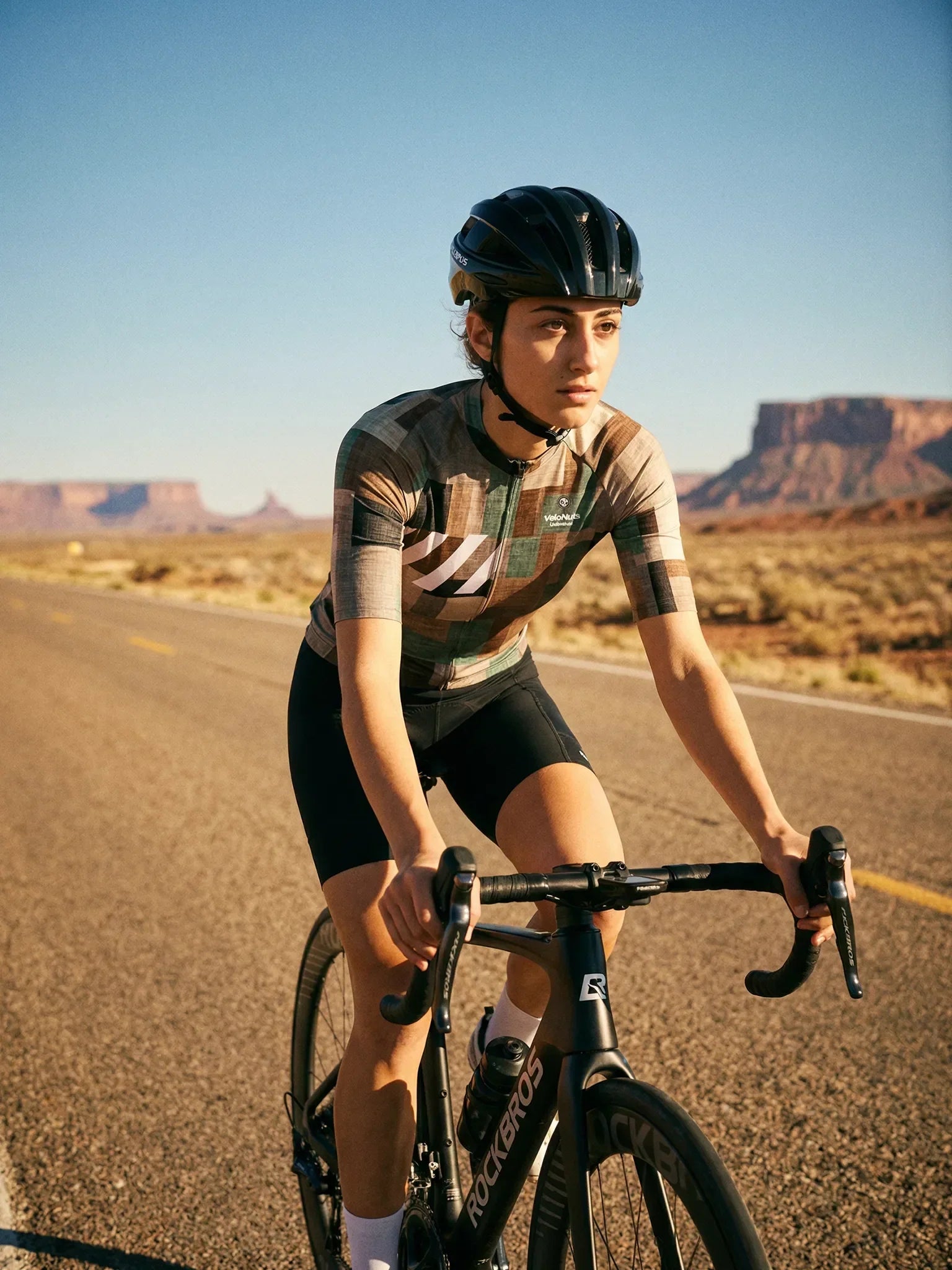 Women's Cycling Jersey Terrain Blocks#Type_Linen Patchwork