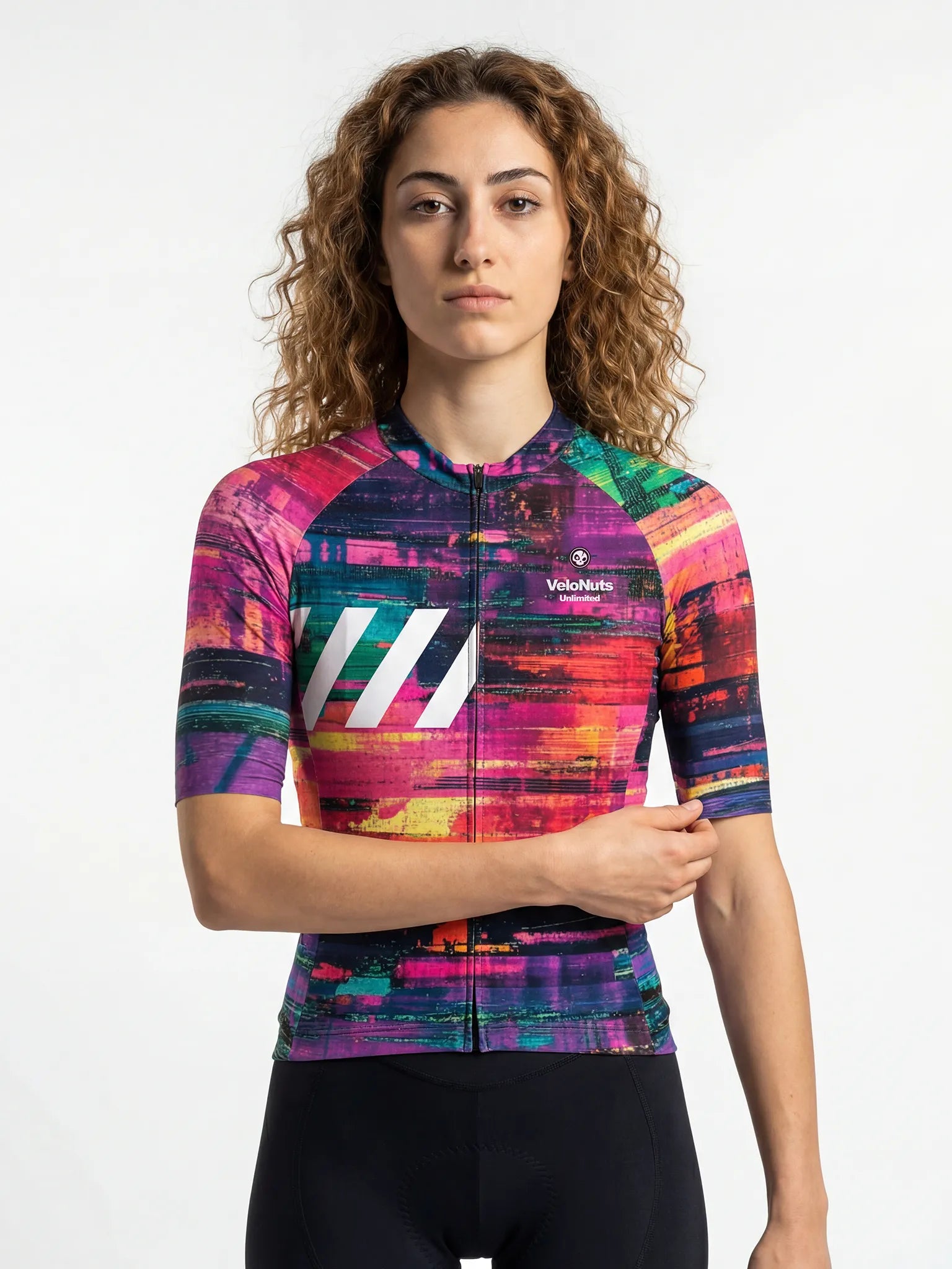 Women's Cycling Jersey Pixel Riot#Type_Neon Glitch