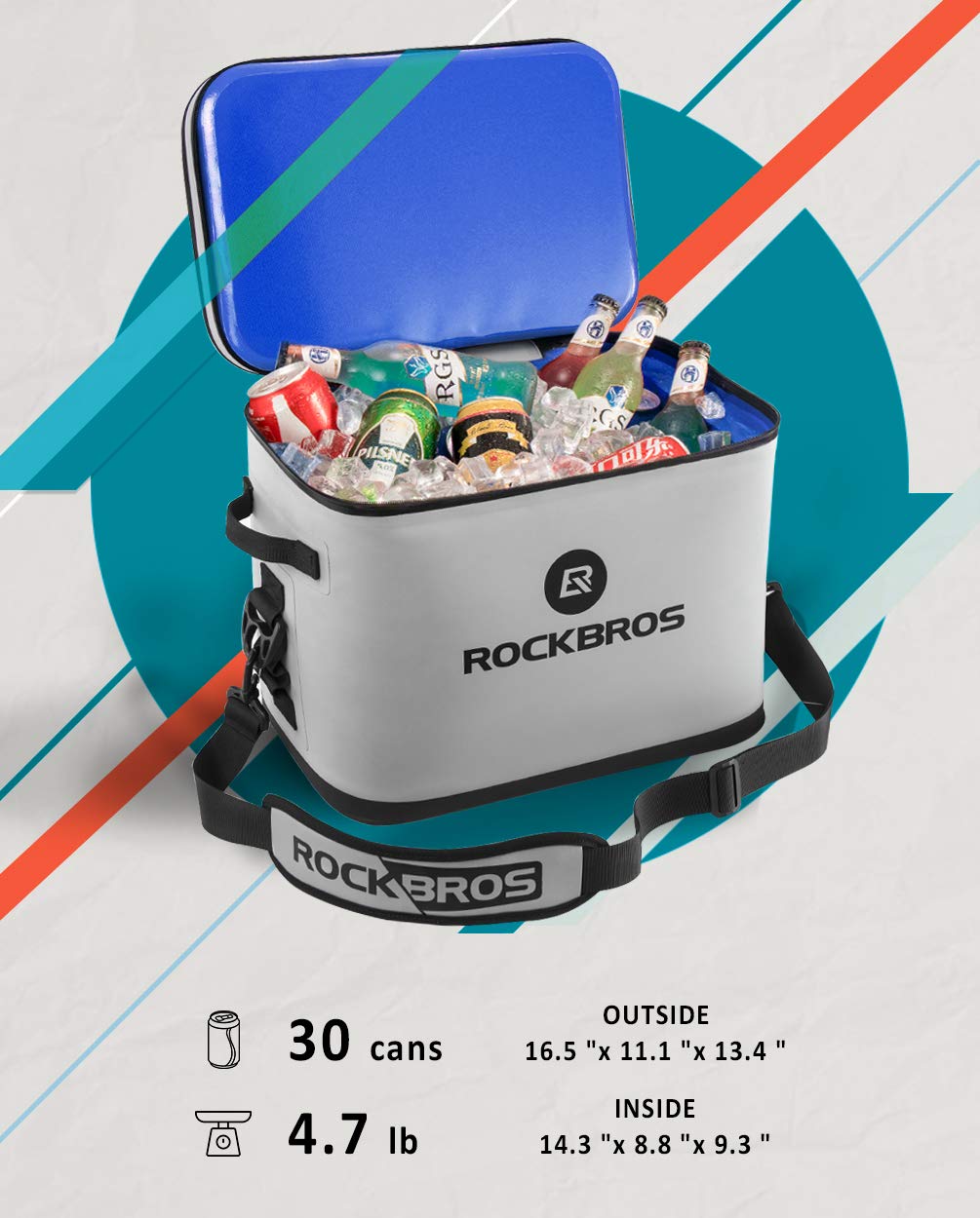 ROCKBROS Soft Cooler 30 Can Insulated Leak Proof Soft Pack - ROCKBROS