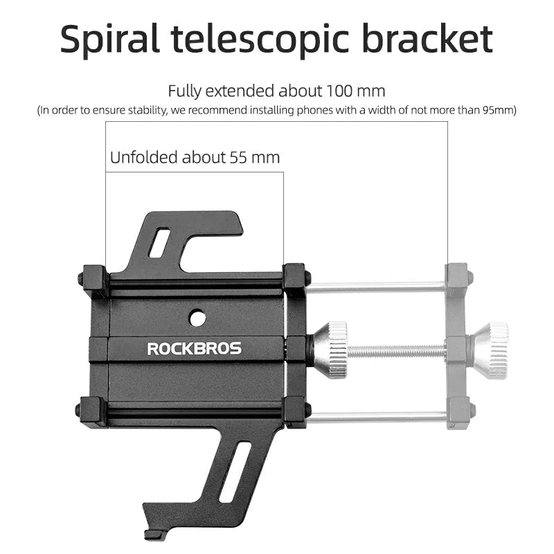 Aluminum Alloy Phone Mount Fits 2.2–3.7 in Wide