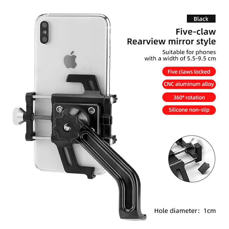 Aluminum Alloy Phone Mount Fits 2.2–3.7 in Wide