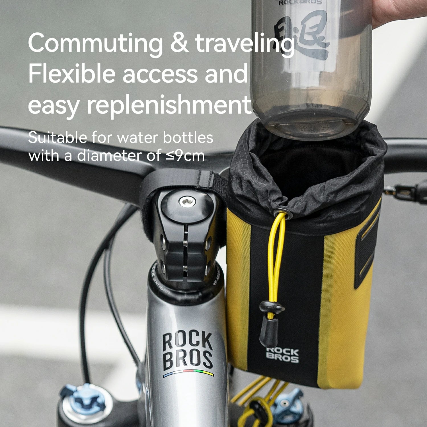 AS-162 100% Waterproof Water Bottle Handlebar Bag 1L