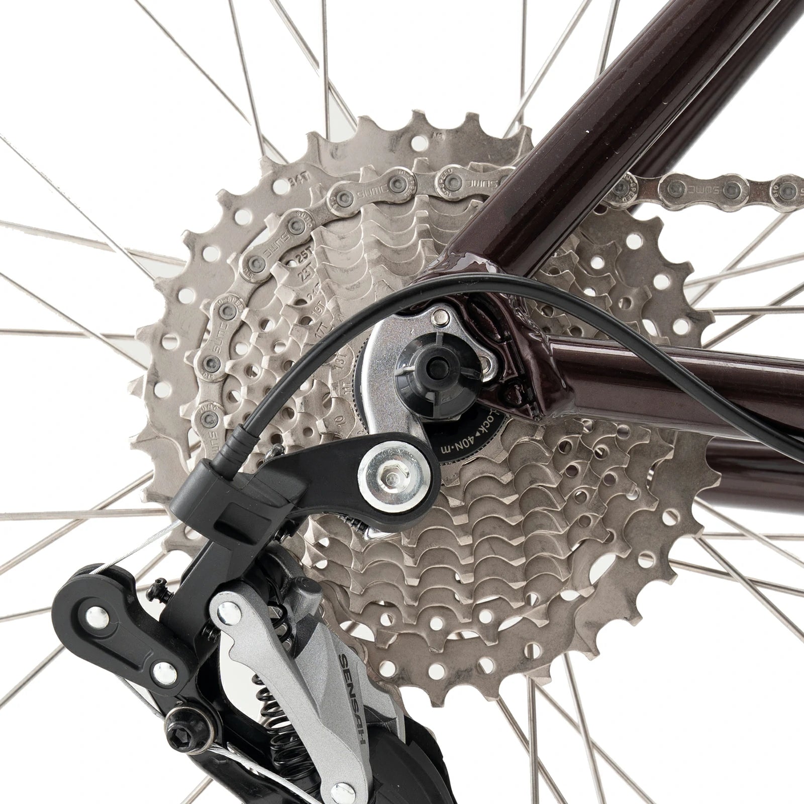 Rear cassette of ATS Classic 700C Road Bike in brown #color_Brown