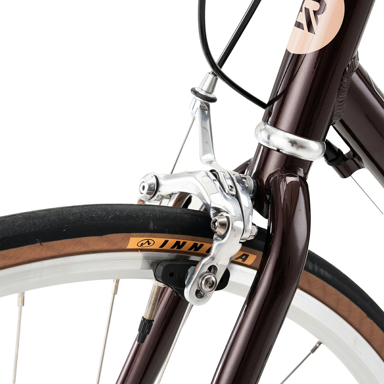 Front fork of ATS Classic 700C Road Bike in brown #color_Brown