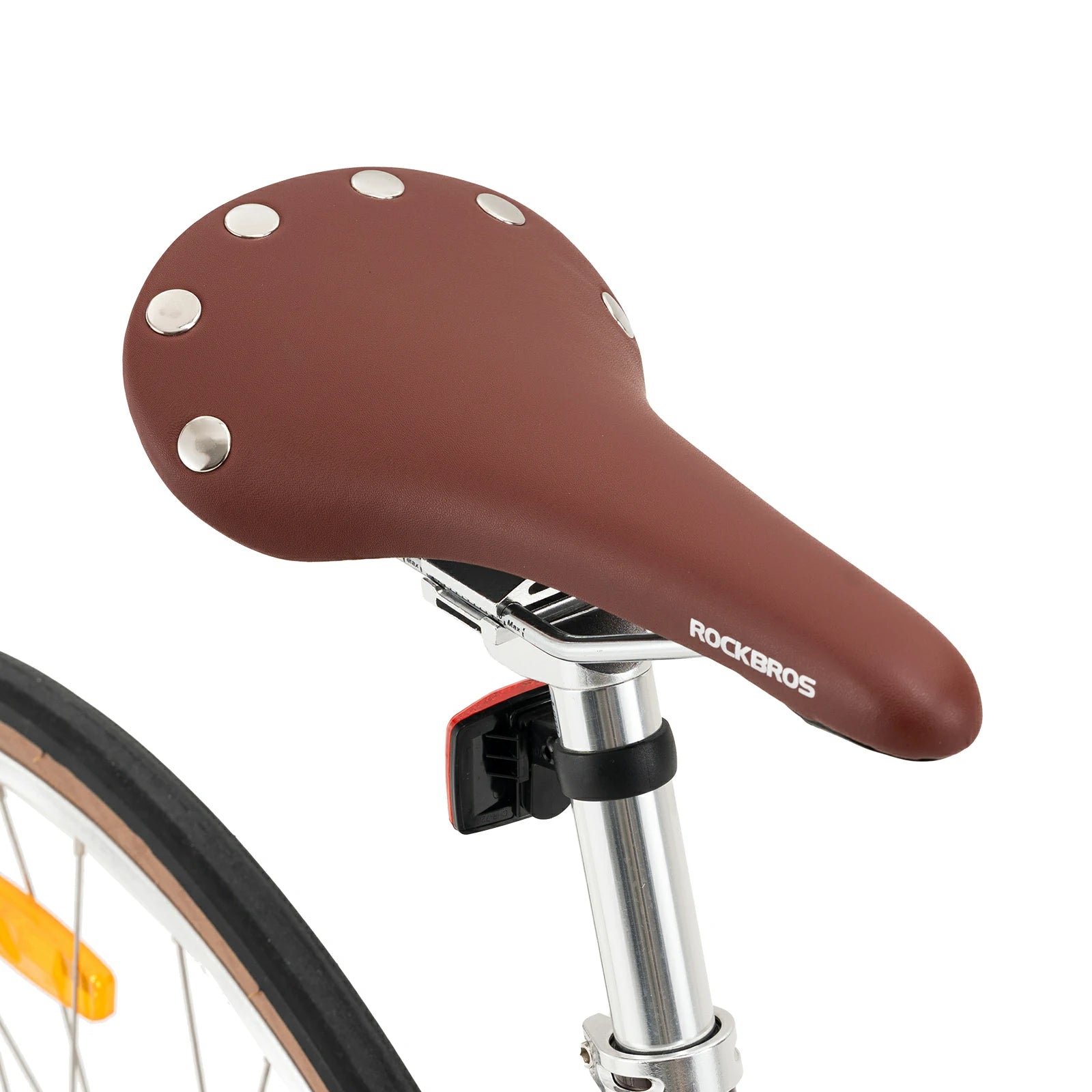 Saddle of ATS Classic 700C Road Bike in brown #color_Brown