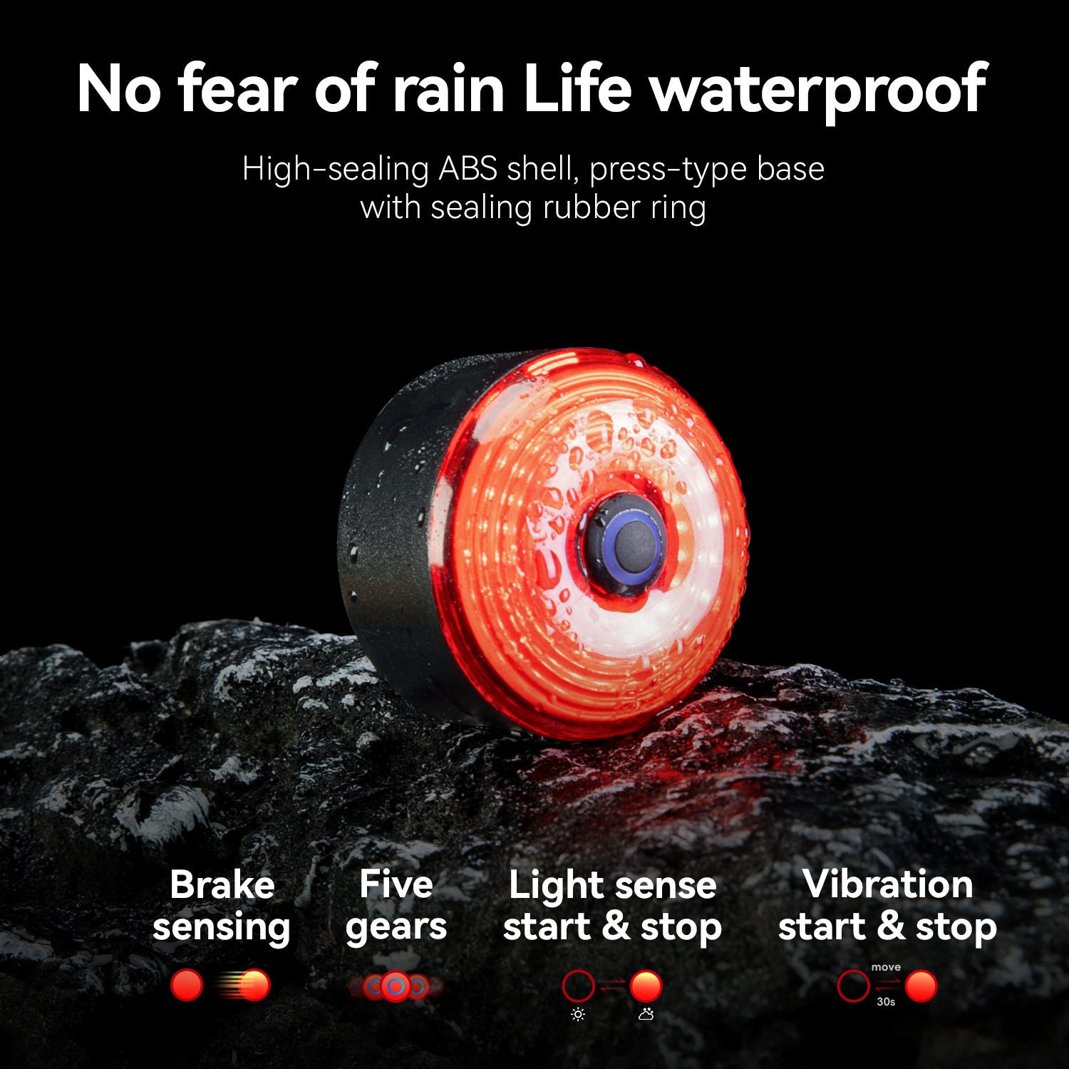 Bicycle Tail Bag with Light and Brake Sensor