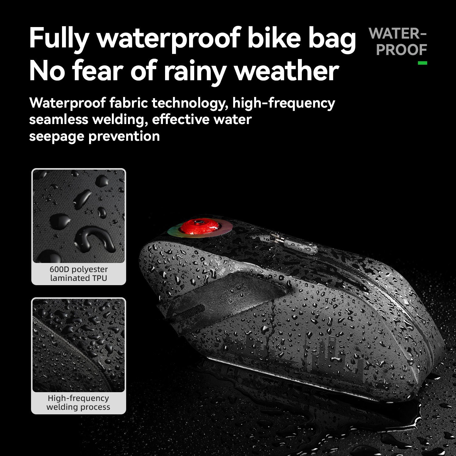 Bicycle Tail Bag with Light and Brake Sensor
