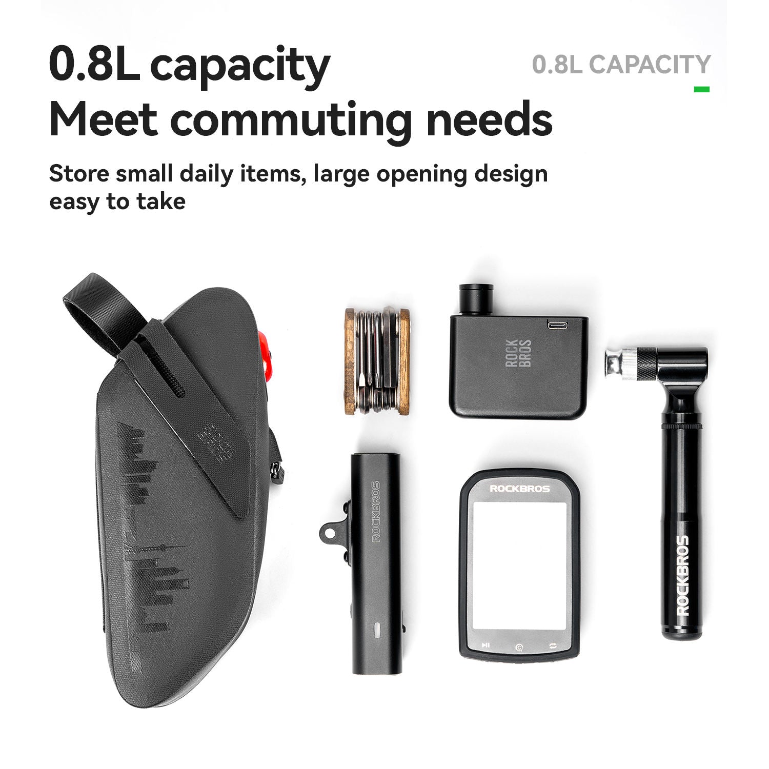 Bicycle Tail Bag with Light and Brake Sensor