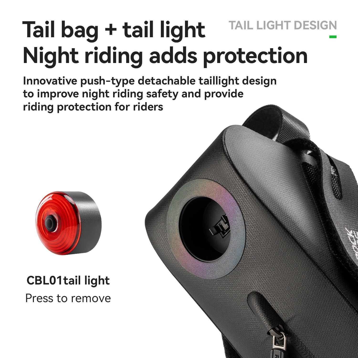 Bicycle Tail Bag with Light and Brake Sensor