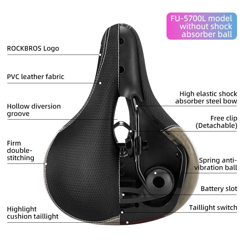Bike Bicycle Saddle with Tail Light