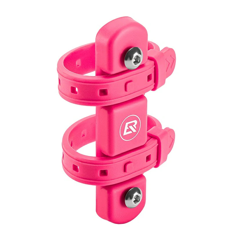 Pink bike Bottle Holder Converter a logo on a white background #Color_Pink