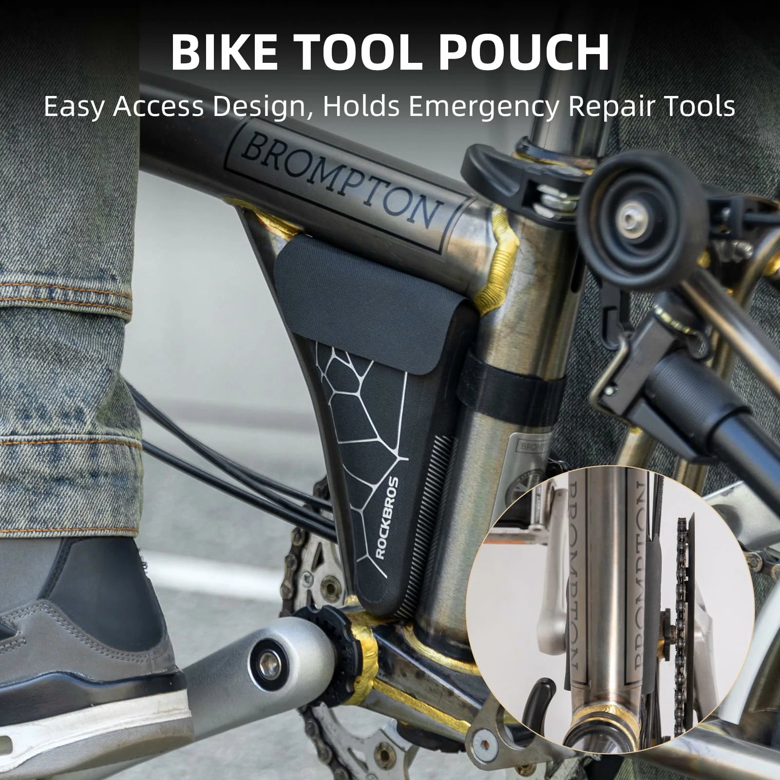 Bike Frame Storage Bag, Waterproof Bicycle Triangle Pouch