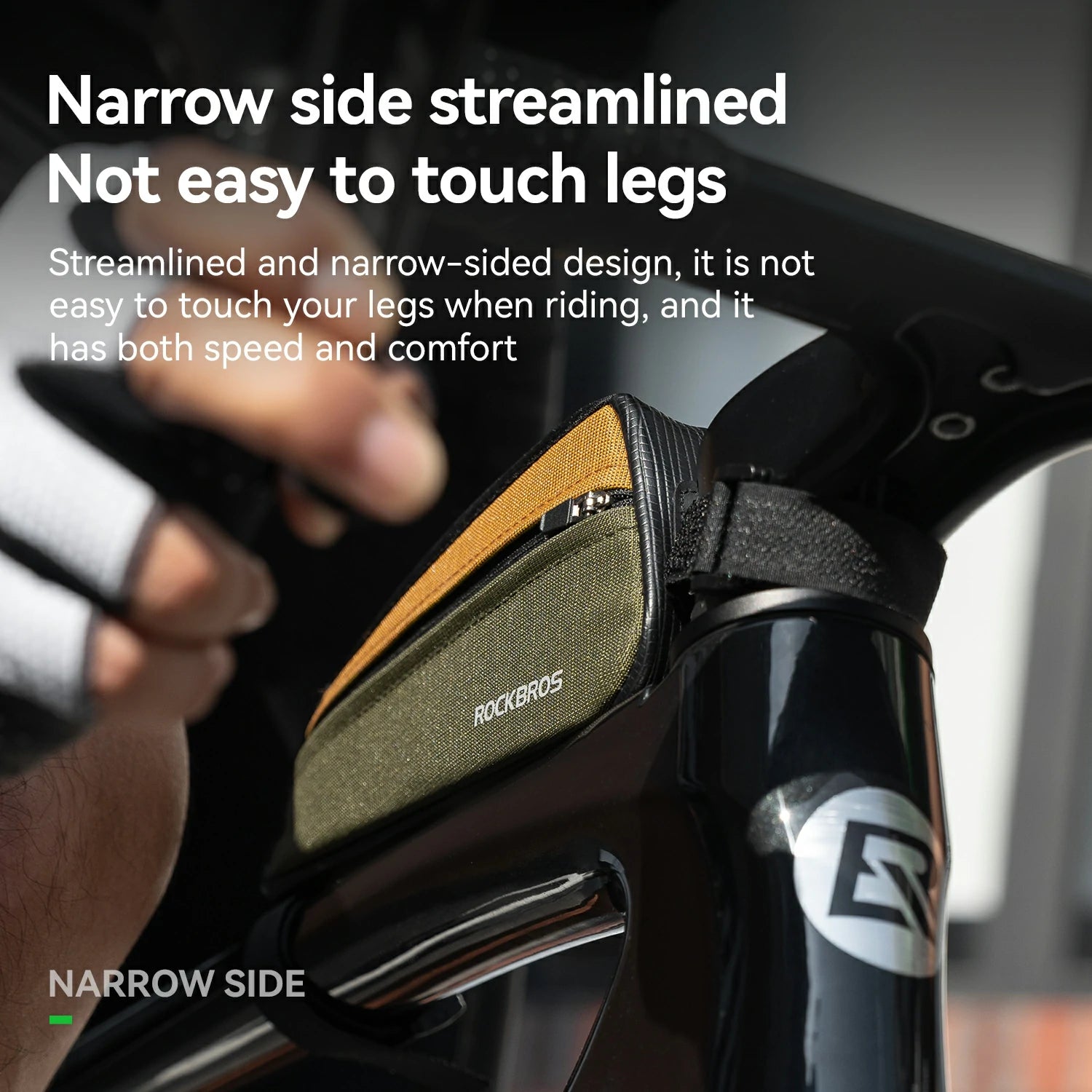 Bicycle phone mount with text describing its design and features