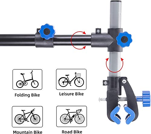 Wall-mounted bike repair stand with adjustable clamp