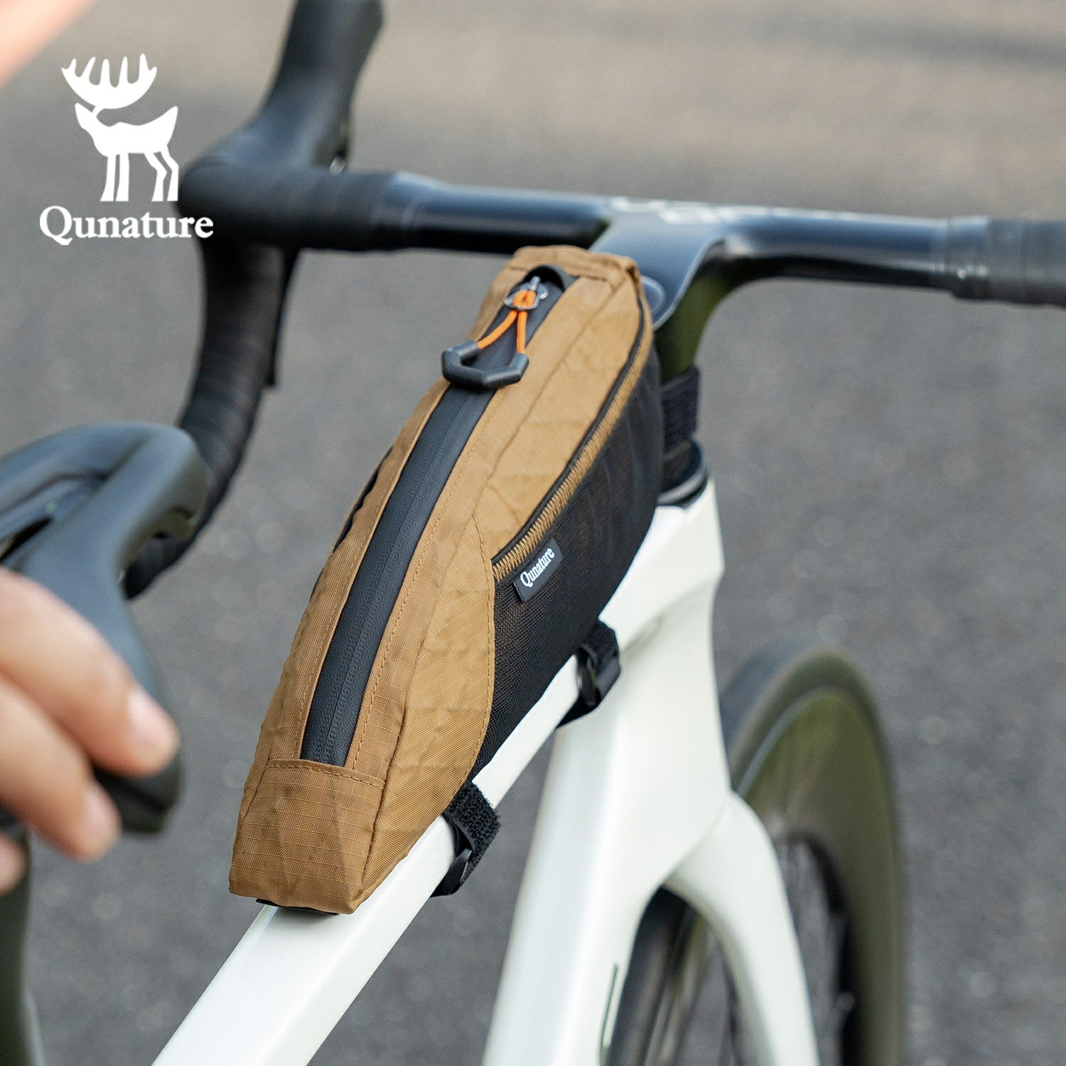 touring bike frame bag waterproof and durable#color_khaki