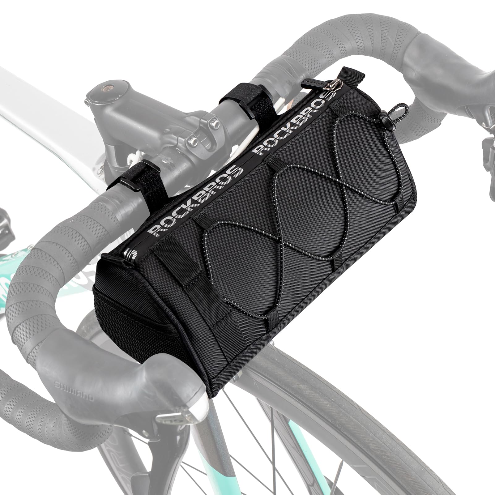 ROCKBROS 1.5L Bike Handlebar Bag - Reflective Front Handlebar Bag for MTB Road Bikes