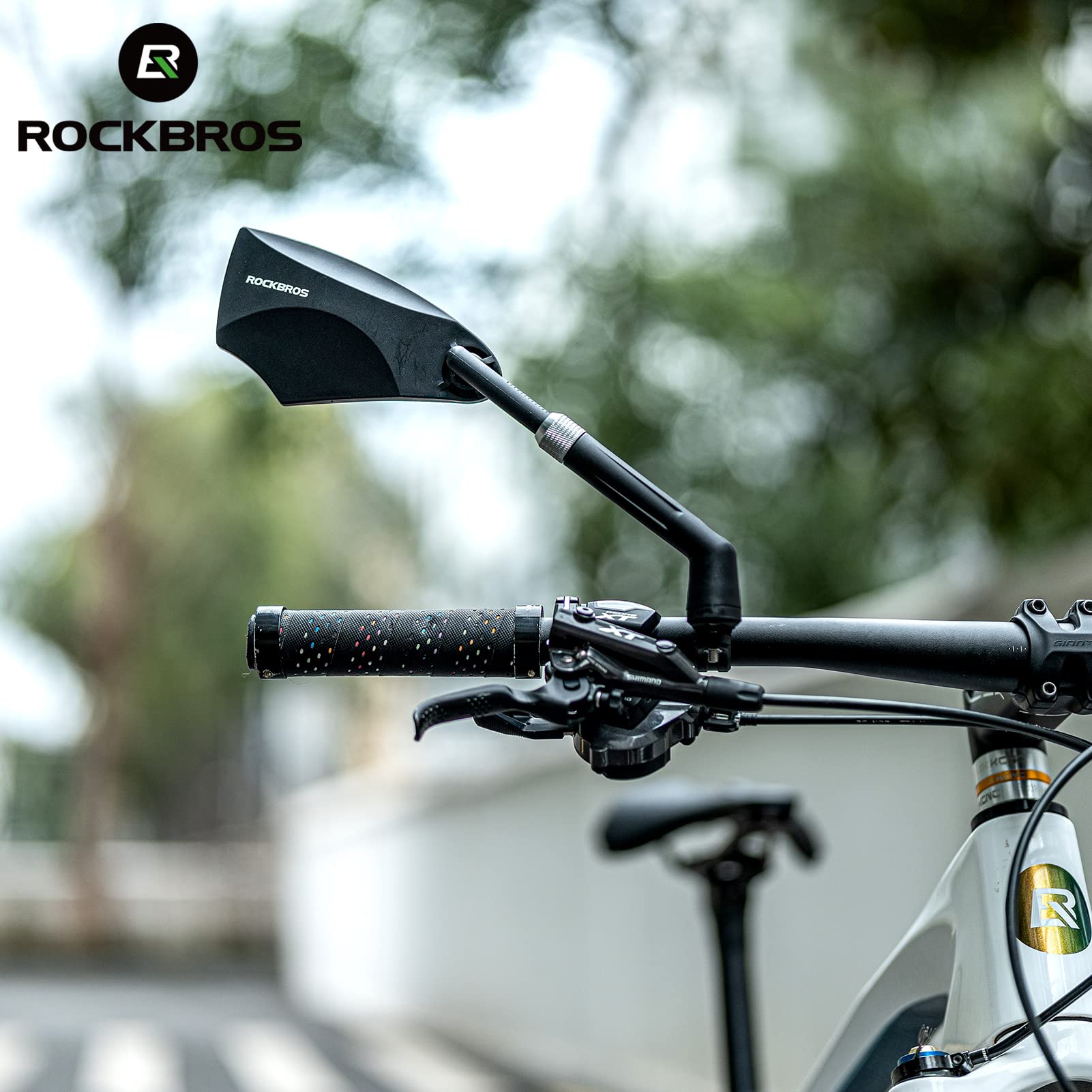 ROCKBROS 360° Adjustable Handlebar Bike Mirror with Anti-Glare Glass - ROCKBROS