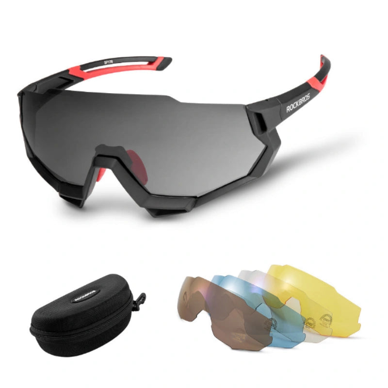 ROCKBROS Polarised Sports Sunglasses with 4 Interchangeable Lens