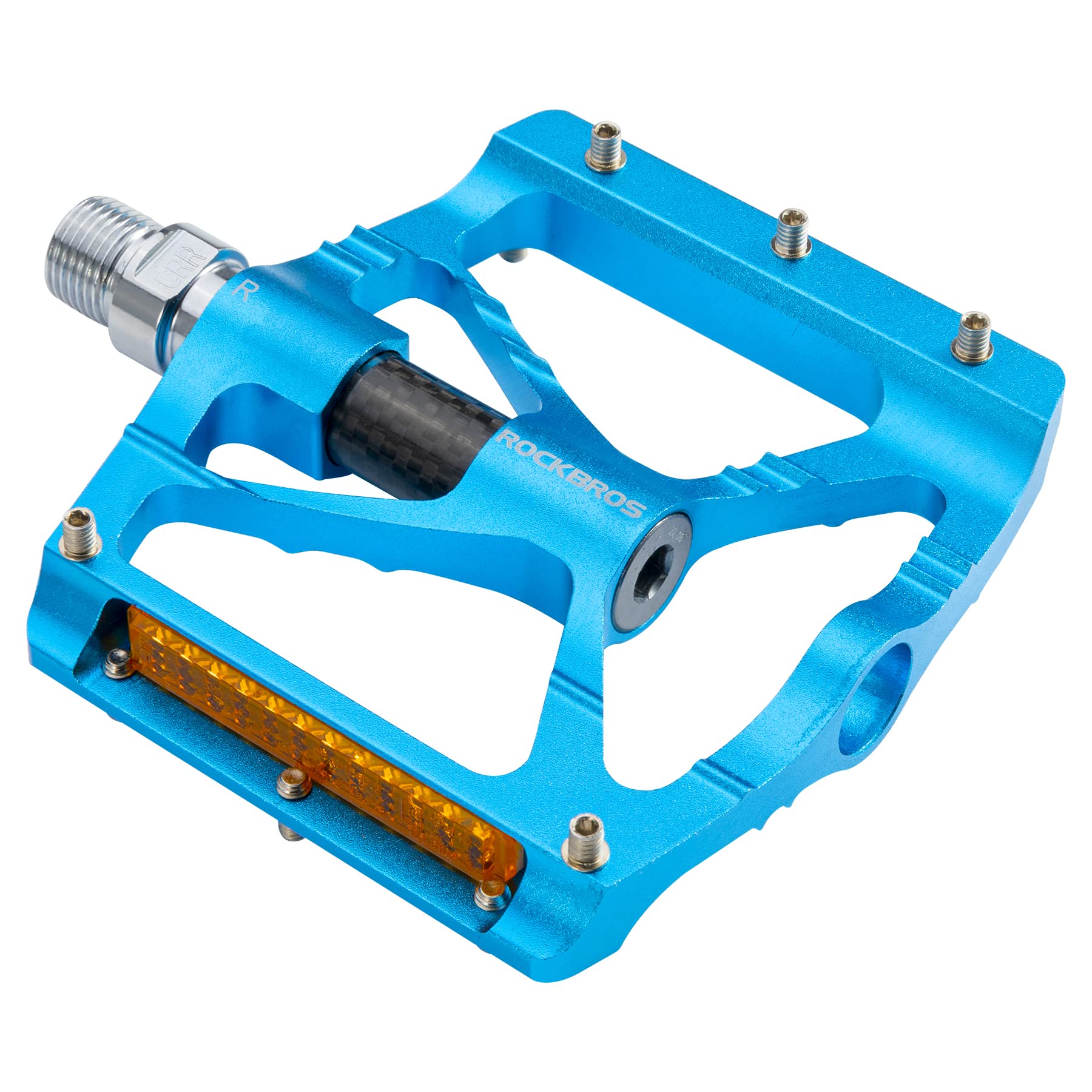 ROCKBROS Mountain Bike Pedals MTB Reflective Pedals CNC Non-Slip Lightweight Aluminum Alloy Bicycle Pedals - ROCKBROS