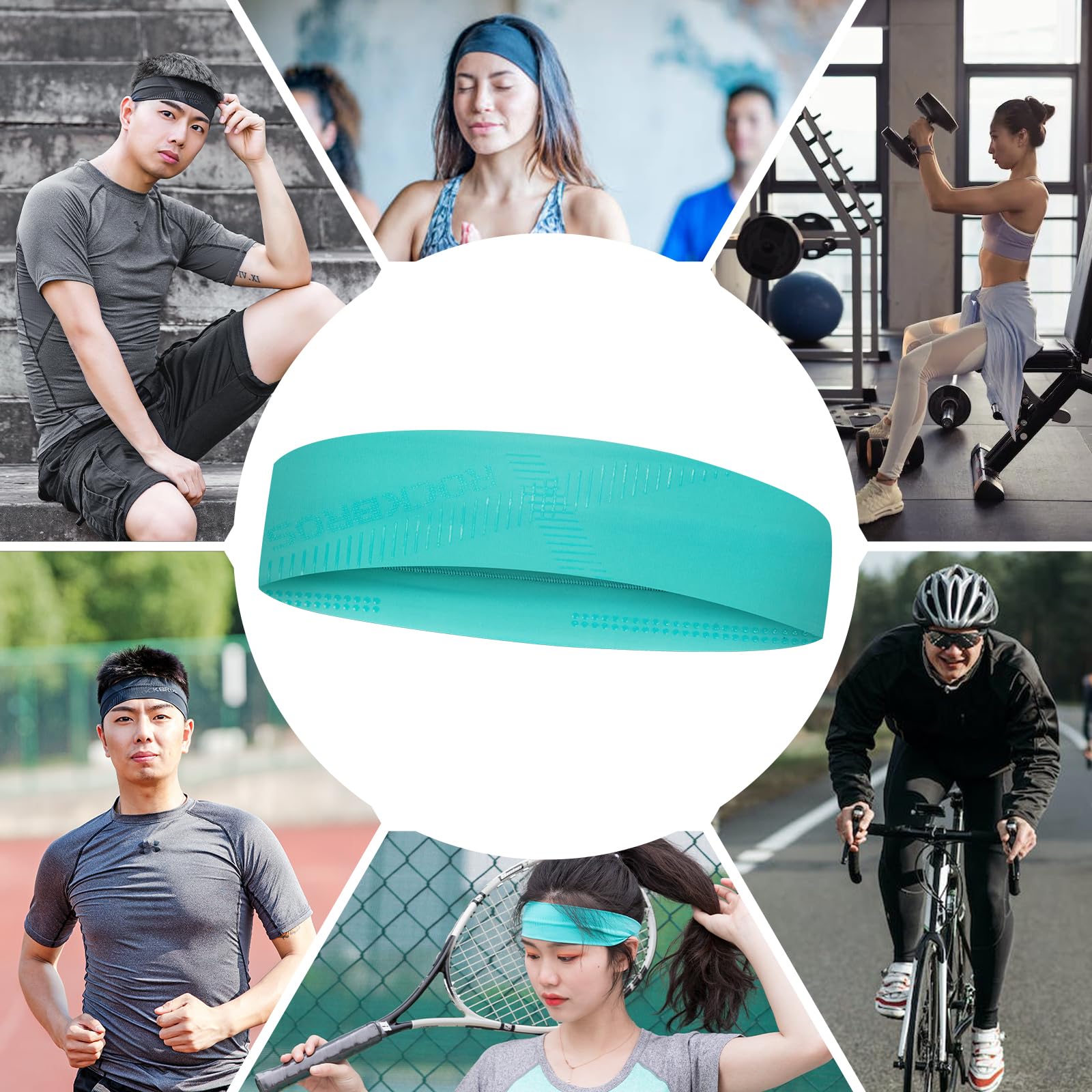 ROCKBROS Elastic Non-Slip Headband for Men Women Soft Sweatband for Running, Yoga Workouts