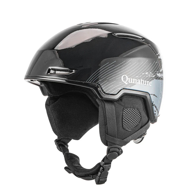detachable motorcycle helmet Qunature Ski Helmet with Adjustable Ventilation and Detachable Liner for Winter Sports Glossy Black / M