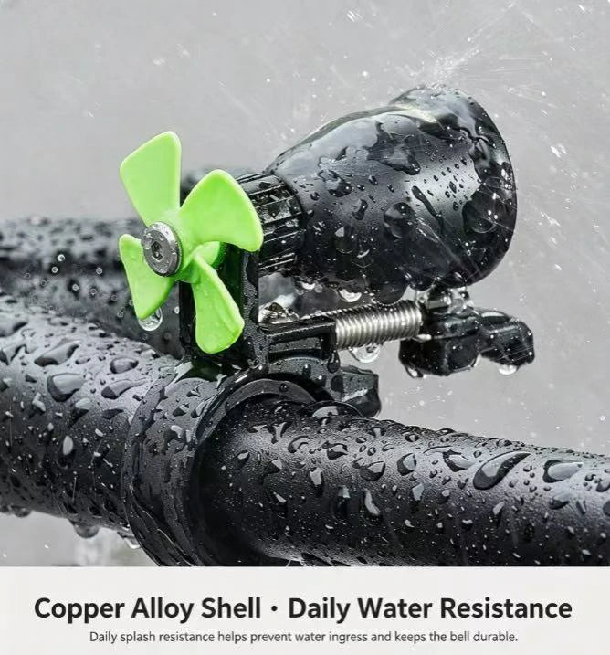 Wind‑Fan Brass Bike Bell 80dB Crisp Sound for 0.87‑1.25" Handlebar