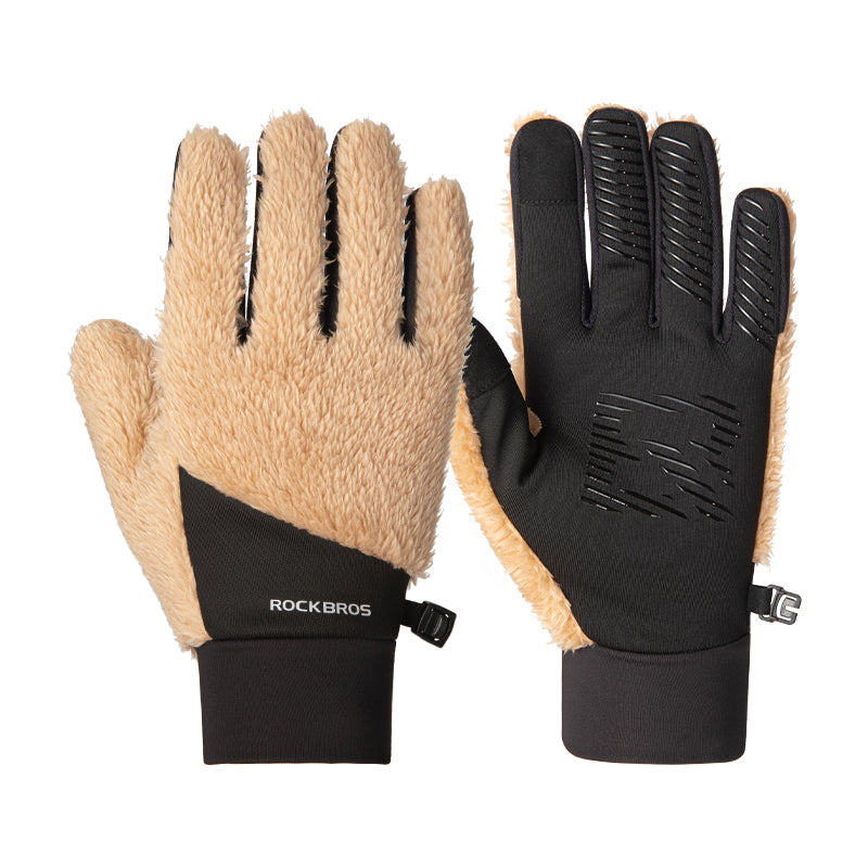 ROCKBROS Winter Touch Screen Plush Warm Gloves for Men Women