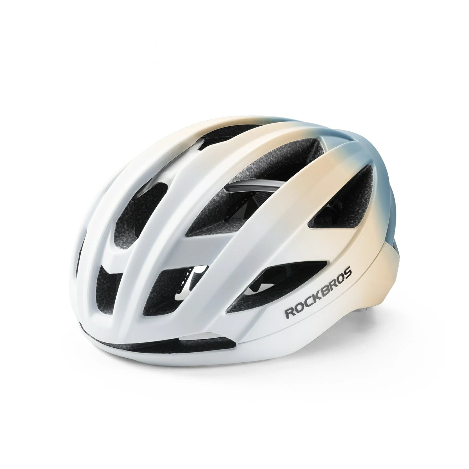 bike helmet option without impact foam eps Cycling Helmet Bionic Support Antibacterial Liner Adjustable Fit, Multi-White Yellow Blue (Matte) / M