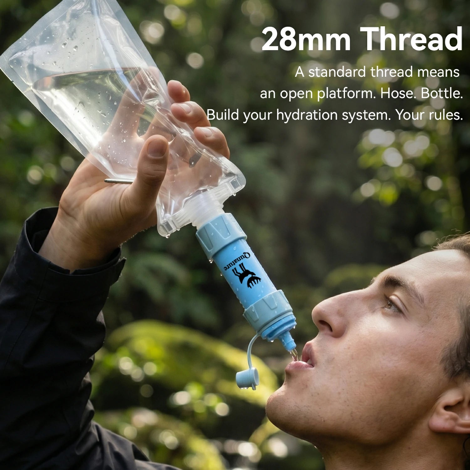 Qunature outdoor water filter with 1500L filter life