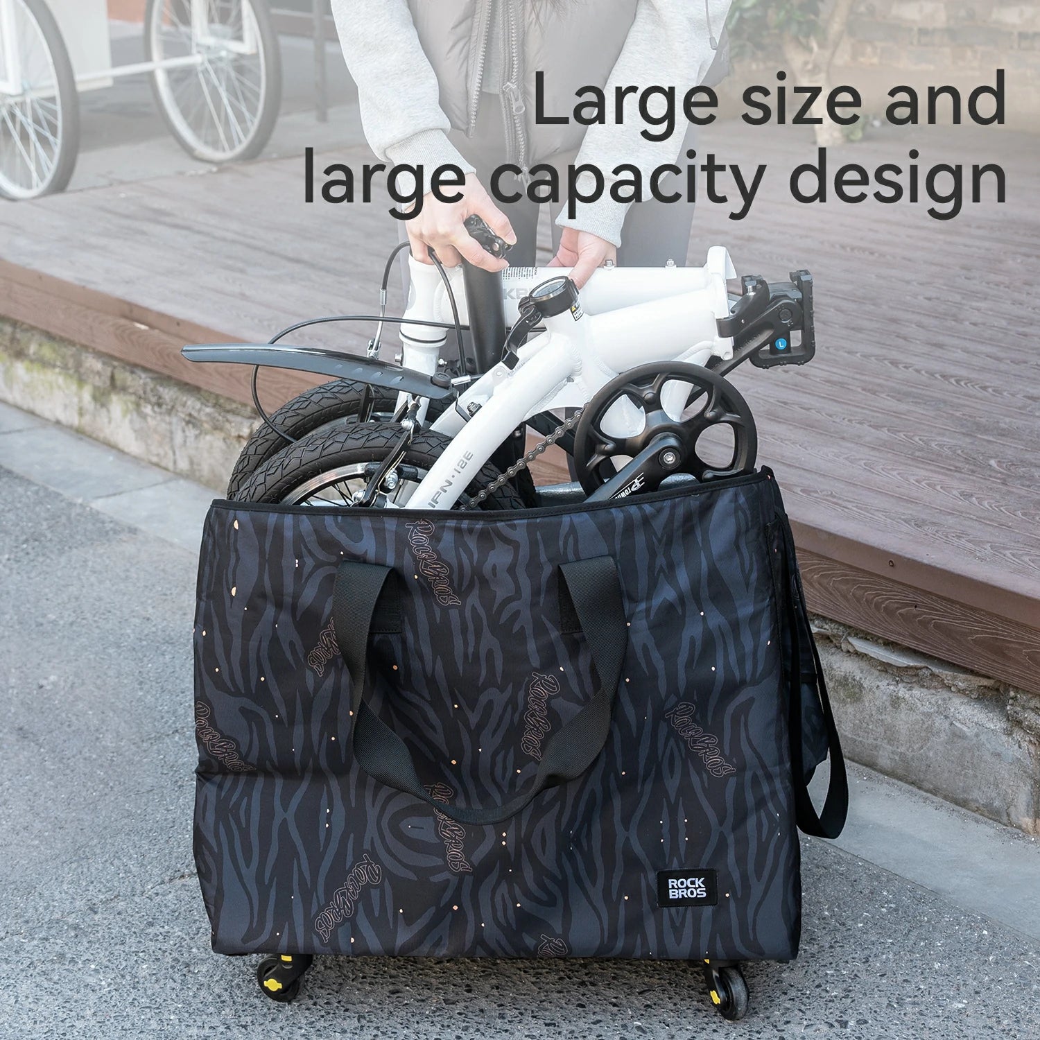 Foldable bike storage bag large