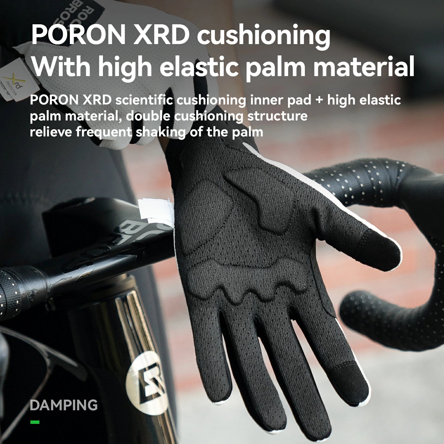 Full Finger Bike Gloves Breathable Touch screen with PORON® XRD Cushioning