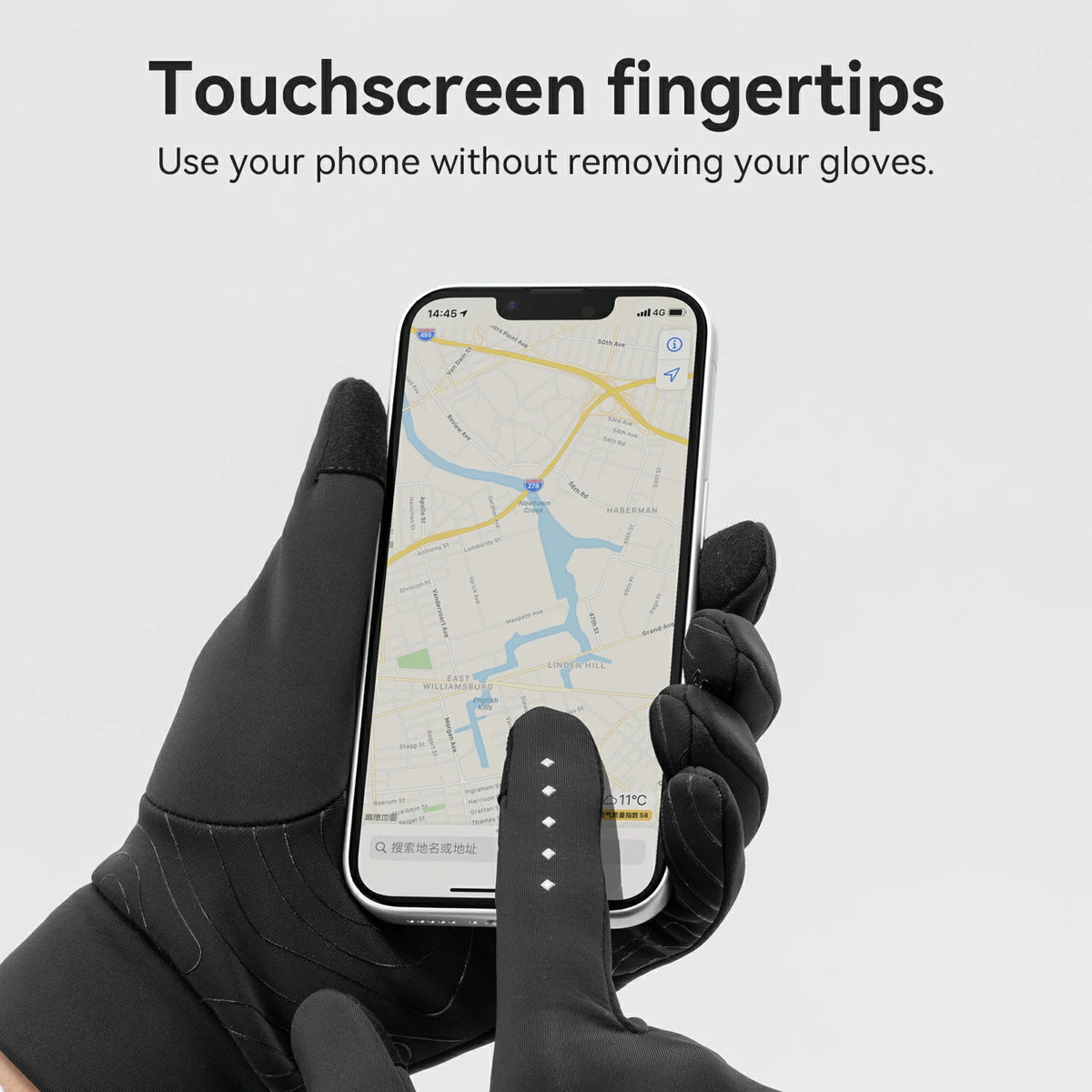 Full-Finger Thermal Cycling Gloves for 41–59°F