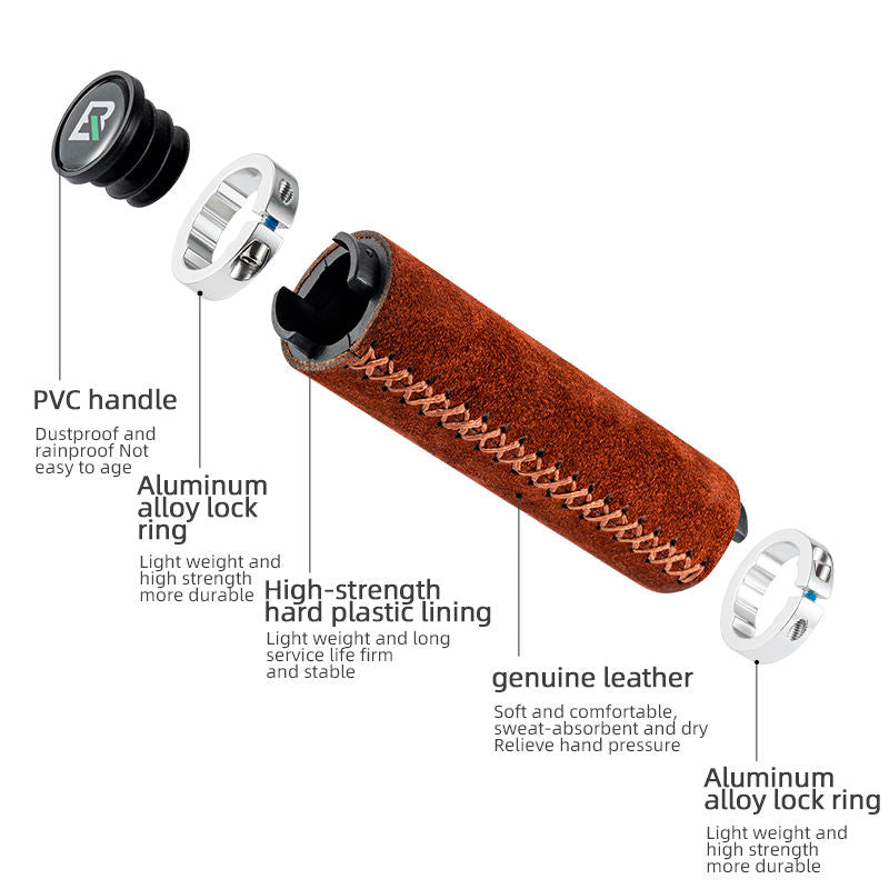 Suede Leather Handlebar Grips