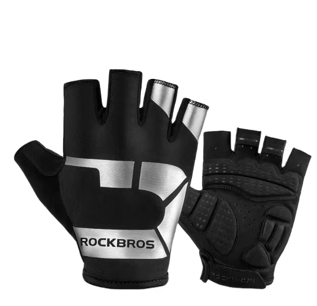 Reflective Silver Half Finger Gloves