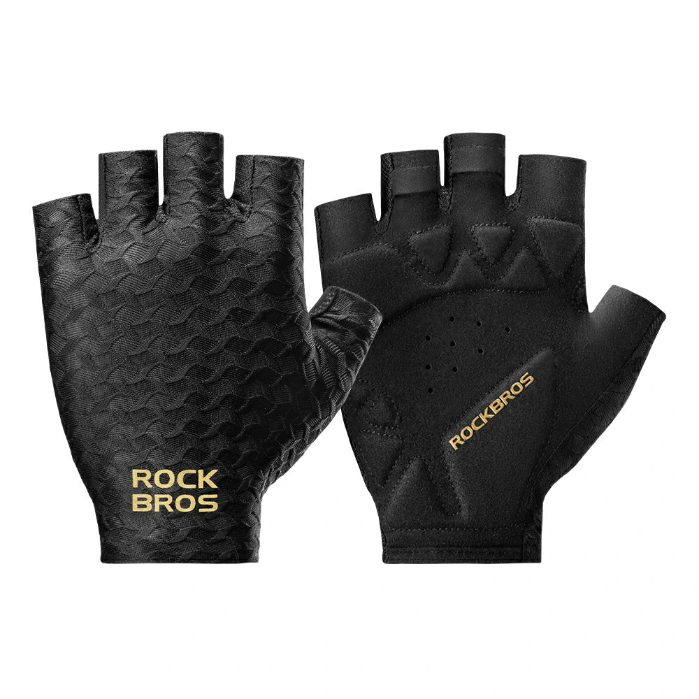 Half Finger Cycling Gloves with Padding, Breathable Bike Gloves for Road MTB Riding, White / L