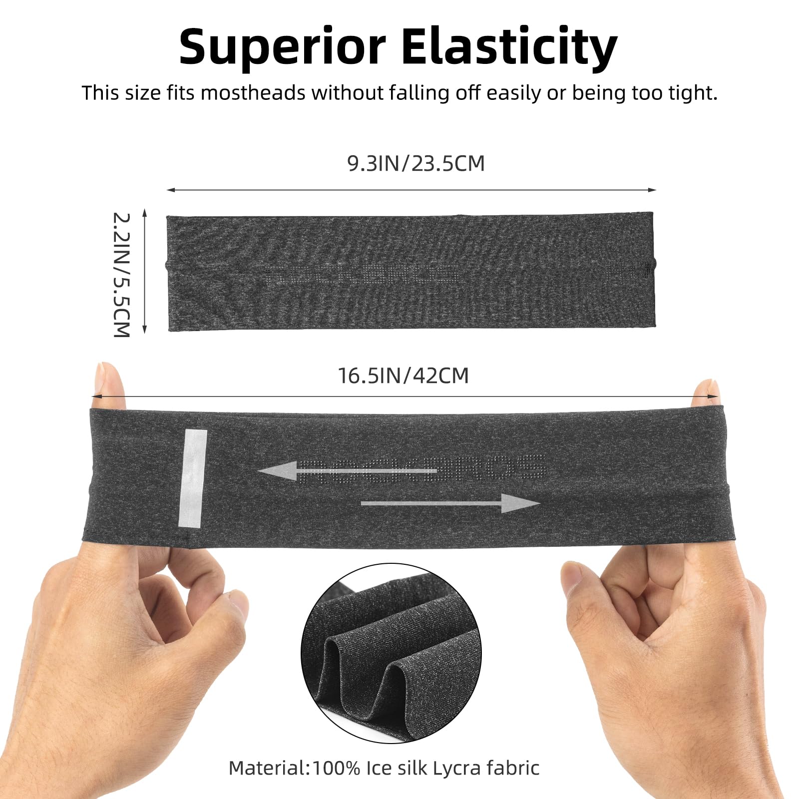 ROCKBROS Elastic Non-Slip Headband for Men Women Soft Sweatband for Running, Yoga Workouts