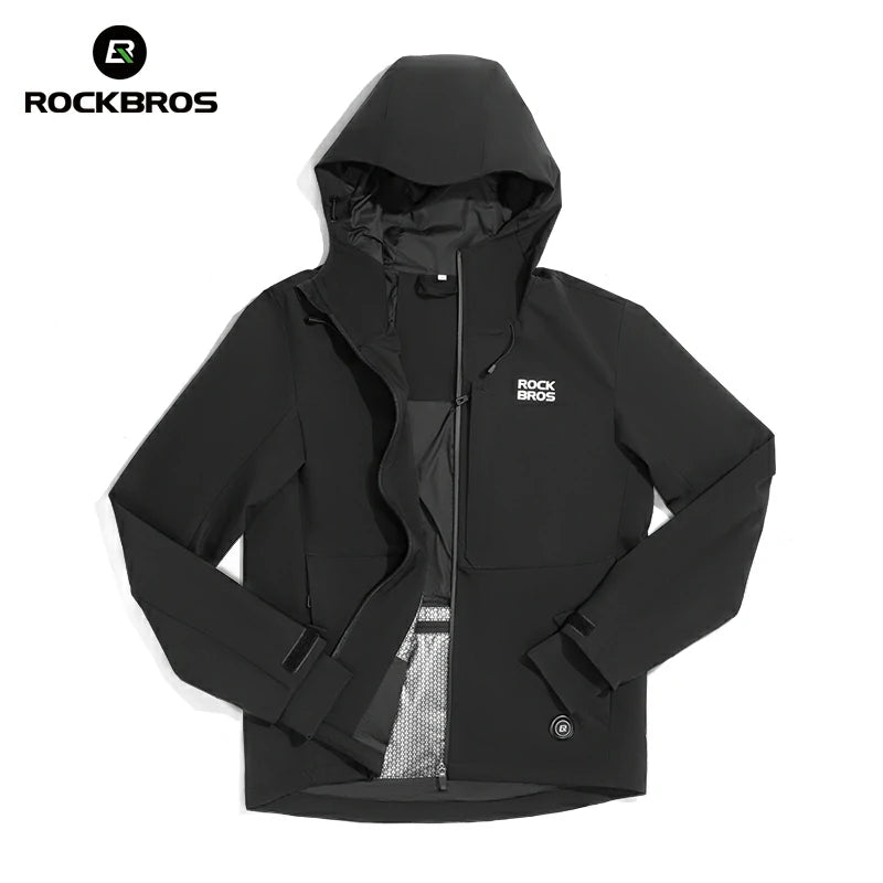 Black jacket with RockBros logo on a white background #Color_black