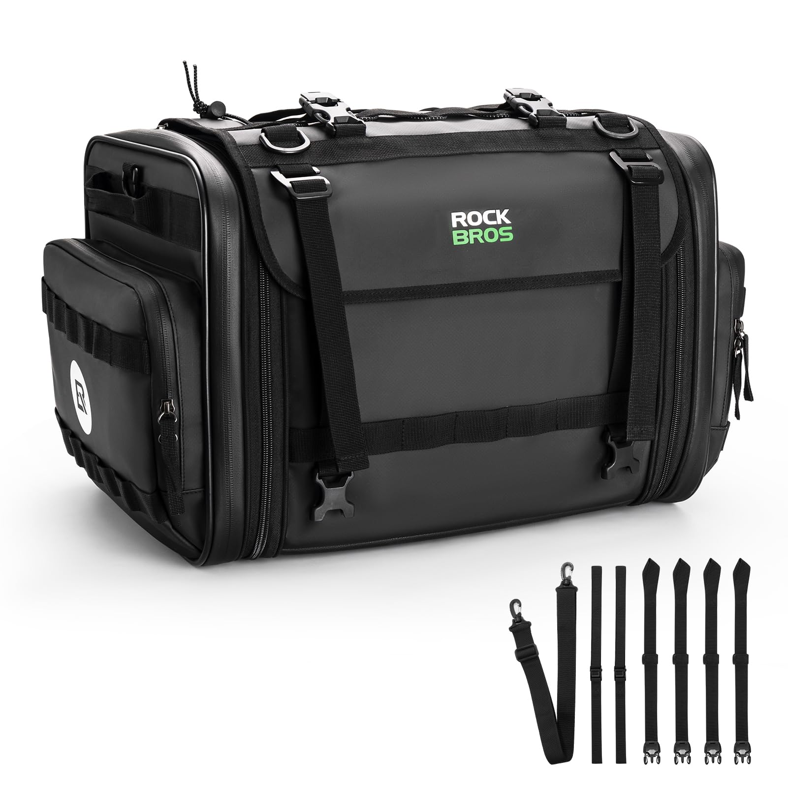 firstgear silverstone tail bag rain cover ROCKBROS 50L Expandable Motorcycle Tail Bag with Waterproof Rain Cover